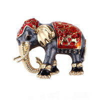 hang qiao shop Vintage Elephant Shape Brooch Pin Rhinestone Women Decoration Fashion Jewelry Enamel Brooch