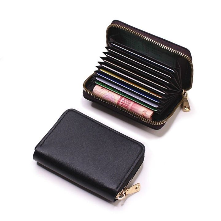 กระเป๋าเก็บบัตรหนัง-pu-มีซิปสำหรับผู้ชาย-ผู้หญิงนามบัตรและบัตรเครดิตแฟชั่นกระเป๋าเก็บบัตรใส่ได้ทั้งชายและหญิง-dompet-koin