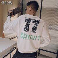 TKR เสื้อกันหนาว  ผช| เสื้อแจ็คเก็ตคอกลมแขนยาวหลวมสบาย ๆ ผ้าคุณภาพสูงสวมใส่สบายและง่ายต่อการจับคู่