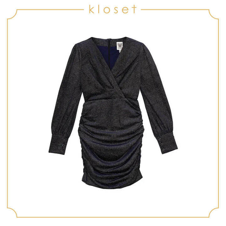 kloset-glitter-strap-mini-dress-aw19-d017-ชุดเดรส-ชุดผ้าพลีท-ชุดเดรสสั้น-ชุดเดรสแฟชั่น