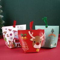 Christmas Multi Shapeds Christmas Gift Box Cardboard Gift Candy Bag Paper Pouch Kraft Candy Cookies Box XMAS Party Supplies 2023