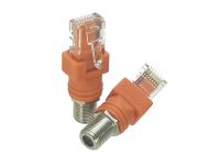 1Pcs RJ45 Male Plug to F TV Female Jack RF Adapter Connector Coaxial Barrel Coupler High Quanlity