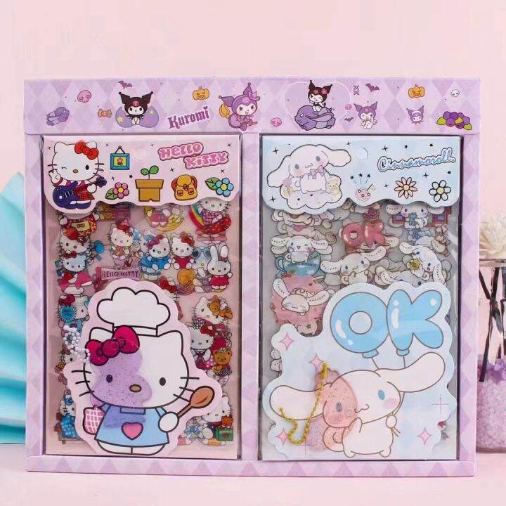 sanrio-series-stickers-hand-account-materials-childrens-cute-cartoons-pet-stickers-waterproof-cards-decoration-wholesale