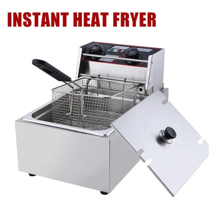 Commercial Electric Fryer 2500W 10L สแตนเลส Deep Fryer French Fries ปีกไก่ Fastเครื่องทำ