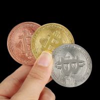 1 PC 1.5 มม.Vergulde Bitcoin เหรียญ Btc Non-สกุลเงินเหรียญ Metalen Antieke Imitatie Art สะสมงานฝีมือตกแต่งบ้านของขวัญ-TIOH MALL