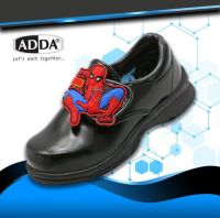 ADDA รองเท้านักเรียน รองเท้านักเรียนเด็กผู้ชาย รองเท้านักเรียนหนังดำ  รองเท้าอนุบาลชาย ลายสไปเดอร์แมน รุ่นใหมล่าสุด รุ่น 41A11C1