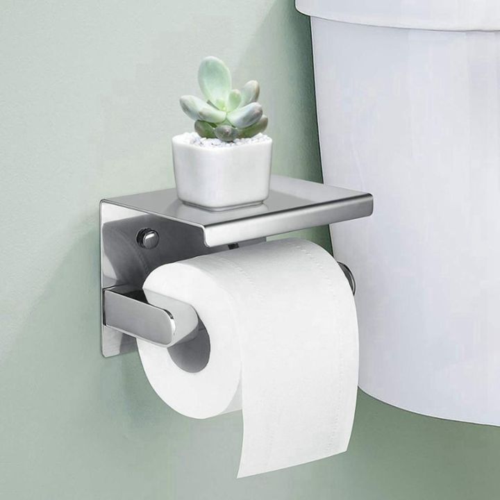 2x-sus-304-stainless-steel-toilet-paper-holder-with-phone-shelf-bathroom-tissue-holder-toilet-paper-roll-holder