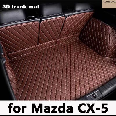 แผ่นรองท้ายรถสำหรับ CX-5 Mazda CX5 KF 2017 ~ 2023ถาดพรมท้ายรถแผ่นป้องกันกันน้ำอุปกรณ์เสริมรถยนต์