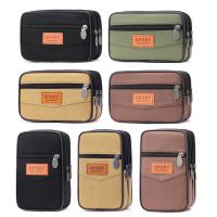 Fashion Canvas Fanny Waist Bags for Male Casual Small Mobile Phone Purse Pocket Pack Mens Outdoor Travel Sports Belt Bum Pouch Running Belt
