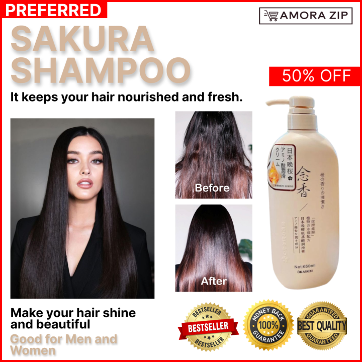 Japan Sakura Shampoo Thick and Smooth Hair Anti dandruff, Split ends