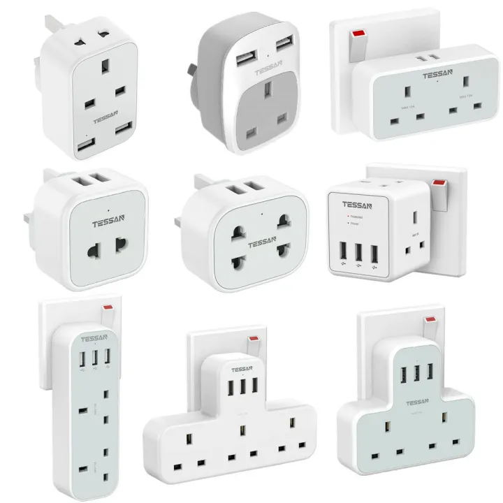 TESSAN Wall Charger USB C Charger Multi Plug Adapter with USB Ports , Type C Adapter Plug Extension Power Socket USB Adapter Wall Socket Multi Plug ,Type C Power Adaptor Multi Socket Plug Extension wi