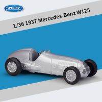 รถโมเดลรถโลหะผสม W125 1937 Mercedes-Benz โมเดลรถของเล่นโลหะหล่อจากโลหะแบบจำลองของเด็ก