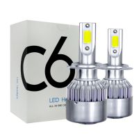 ส่งฟรี 1คู่ ไฟหน้ารถยนต์ C6 LED แสงสีขาว H1 H3 H4 H7 H11 9005 9006 36W 6000K อะไหล่รถยนต์ ของแต่งรถยนต์