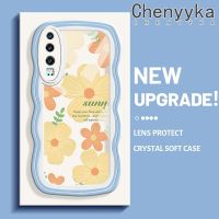 เคส Chenyyka สำหรับ Huawei P30 P30 Pro P30 Lite เคสภาพวาดสีน้ำมันแฟชั่นดอกไม้ลายคลื่นสุดสร้างสรรค์กันกระแทกหลากสีเคสโทรศัพท์โปร่งใสกรอบแบบนิ่มป้องกันเลนส์กล้องเคสใสทำจากซิลิโคน