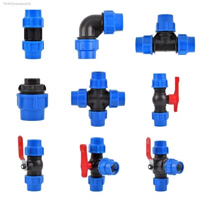 ™♞▥ 20/25/32/40/50mm PVC PE Tube Tap Water Splitter Plastic Valve Connector Garden Farm Irrigation Water Pipe Hose Joint Accessories