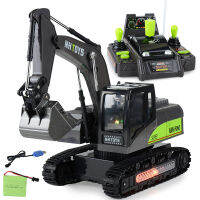 ยี่ห้อใหม่8-Channel รีโมทคอนลโลหะผสม Crawler Excavator Console Light Sound Effect วิศวกรรมรถของเล่นสำหรับเด็ก Toy