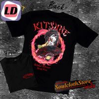 LDเสื้อยืดถูกๆ เสื้อยืดผู้ชาย  T-shirt เสื้อยืด SoulStreet Clothingลาย Geisha Kitsune ขนาด M-4XL