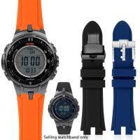 NEW Rubber Silicone Watchband 24MM For Casio PROTREK Mountaineering Series PRW-3000310060006100Y Silicone Strap Men Bracelet