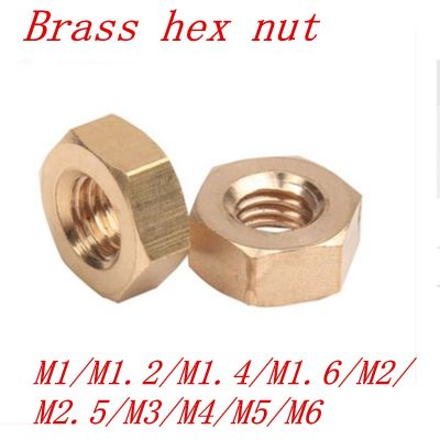 【CW】 50pcs 20pcs DIN934 hex nut M1.2 M1.4 M1.6 M2.5 M4 M5 brass nuts