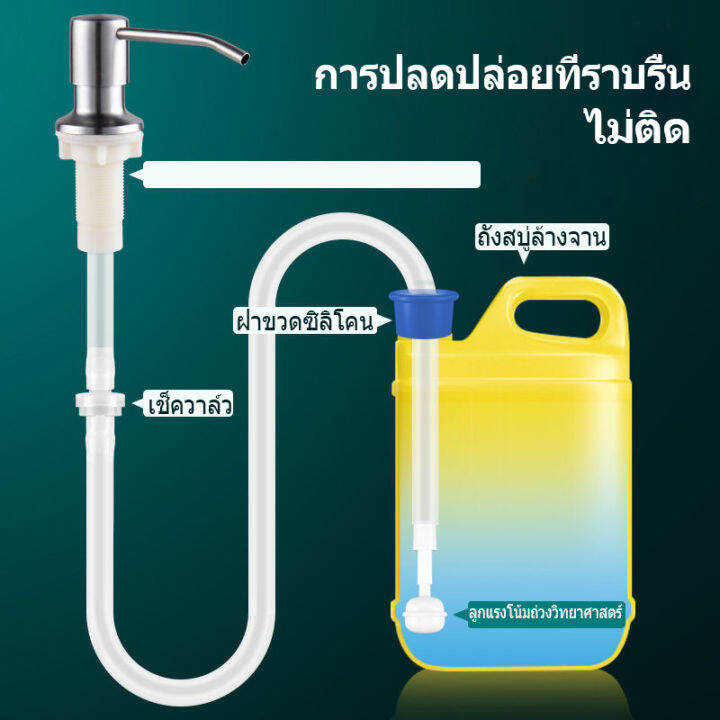 ตู้ทำสบู่สำหรับอ่างล้างจานสร้างขึ้นในเคาน์เตอร์ตู้ทำสบู่หัวปั๊มที่มี46-ขยายหลอดชุด