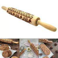 【พร้อมส่ง】1pc Christmas Elk พิมพ์ Pin โรลลิ่งสอุปกรณ์ครัวหน้าแรก DIY Baking Tools