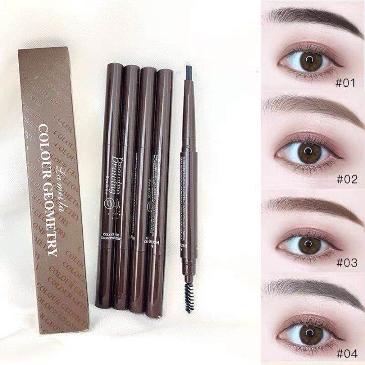 saleดินสอเขียนคิ้วรุ่นใหม่-กันน้ำ-double-eyebrow-pencil