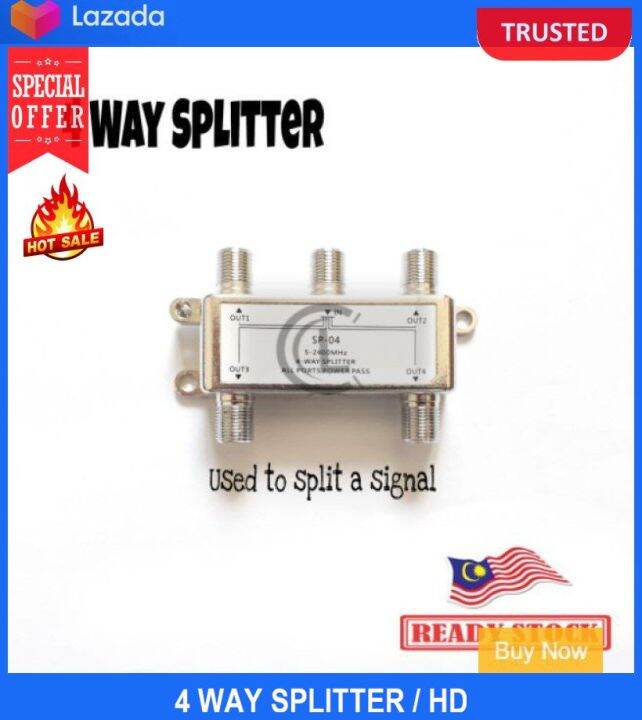 4 Way Splitter / Hd Dgital Coaxial Cable Splitter / Satellite Splitter / Splitter For Astro