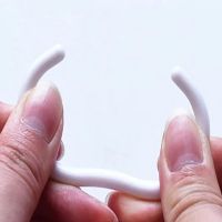 【cw】 12PCS/lot Transparent White Plastic C Shape Bath Drape Shower Ring Loop Bendable Bathroom Curtain Hooks Wholesale