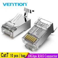 ขั้วต่อ RJ45 Cat7,Cat8 6/5e STP 8P8C ปลั๊กหัวสายเคเบิลอีเทอร์เน็ตโมดูลาร์ชุบทองสำหรับเชื่อมต่อเครือข่าย RJ 45 Crimper