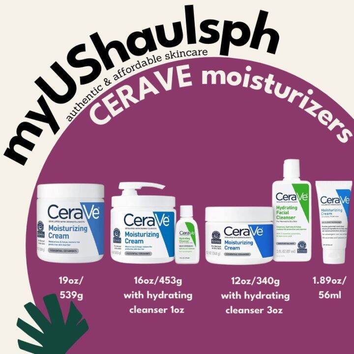 AUTHENTIC CERAVE Moisturizing Cream with 3 Essential Ceramides Lazada PH