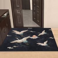 Chinese Classical Crane Moon Pattern Entrance Door Mat Home Decor Luxury Bedroom Bedside Table Area Rug Living Room Antislip Mat