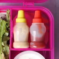 Salad Dressing Ketchup Squeeze Jar Mini Condiment Squeeze Bottle Container Plastic Portable Lunch Box 2pcs/set