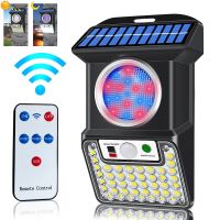 Outdoor Solar Wall Light Wireless IP65 Sensor Garden Corridor Light Street Porch Lamp 4 Modes Front Door Backyard Warning Lamp