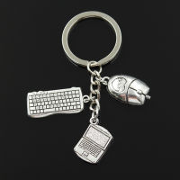 【DT】Fashion 30mm Key Chain Keychain Jewelry Silver Color Laptop Computer Keyboard Mouse Pendant hot