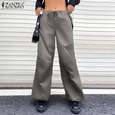 (สินค้ามาใหม่)(จัดส่งฟรี)แฟชั่นสตรี Fancystyle ZANZEA กางเกงชุดเอี๊ยมเนื้อแข็งหลวมฮิปปี้มีเชือกรูดกางเกงเอวยางยืด #15