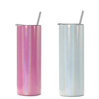 【jw】☁■□  20oz Sublimation Tumbler Cups Insulated Cup With Metal Glitte Bottle