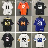 ﹉▦► American Football Jersey Rugby Jersey Retro Hip Hop Loose Large Size European American Street Dance Embroidered T-Shirt