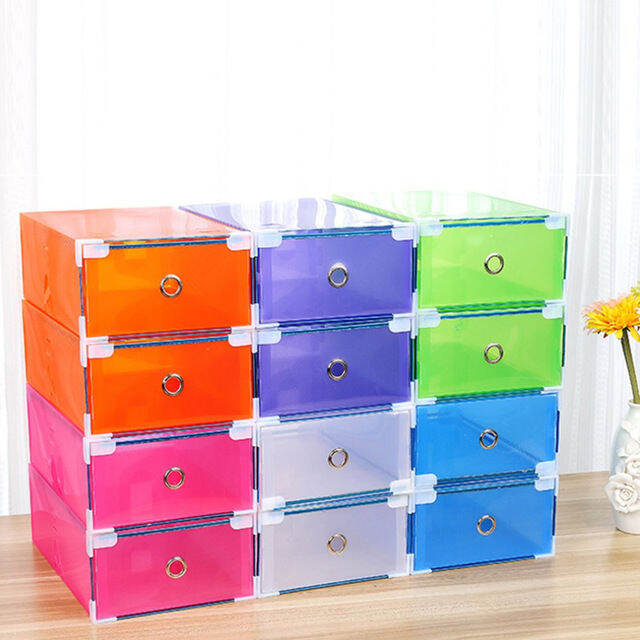 H.A.S. Stockable Shoe Box Storage Organizer Shoebox Storage Box (Assorted Color) Lazada PH