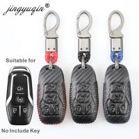 NEW 4BTN Carbon Fiber Leather Car Remote Key Fob Cover Case For Ford Fusion Mondeo Mustang F-150 Explorer Edge fit Lincoln