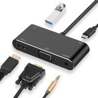 ไม่มีกำไร USB ชนิด C ฮับ USB-C เป็น HDMI 4K USB3.0ระบบเสียง VGA ฮับ Thunderbolt 3อะแดปเตอร์สำหรับ MacBook Pro Matebook Note8 S9 S8