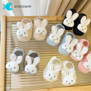 DENOSWIM 0-3Y Cute Rabbit Baby Socks for Boys Girls Solid Color Elastic