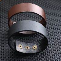 New wide leather clean face bracelet the best choice bracelet for young students trendy couples B287