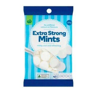 📌 Woolworths Extra Strong Mints 225g วูลเวิร์ธ เอ็กซ์ตร้า สตรอง มินต์ 225g (จำนวน 1 ชิ้น)