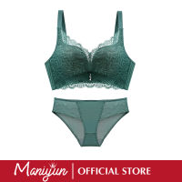 Maniyun Sexy Lace Bra ชุด Non-Wired Push Up Bra ไม่มีรอยต่อ Comfort Brethable Bra ชุดชั้นใน Set