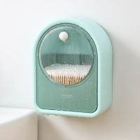 Cosmetic cotton storage box wall-mounted wall flap put makeup remover box cotton swabs No-hole punching