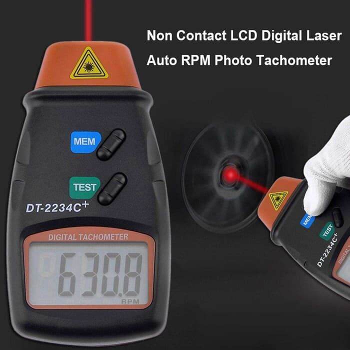 Tachometer Digital Laser DT2234C Tacho Meter RPM Tester DT-2234C Mesin ...