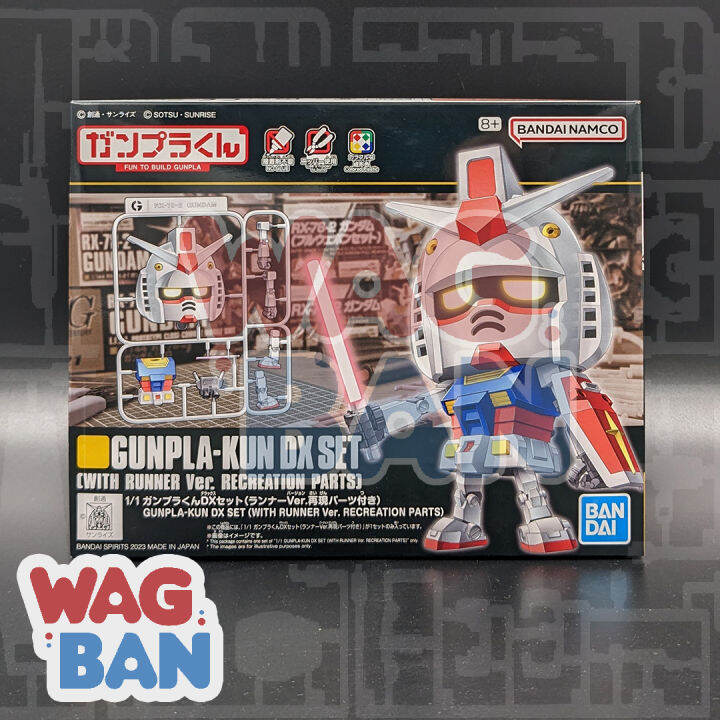 BANDAI SPIRITS Gunpla-kun Shaazaku-kun DX Set (Runner Ver.) – Modello In Plastica 1/1 Colorato, Con Parti Di Riproduzione