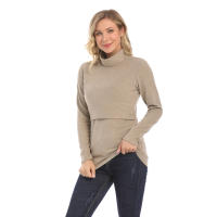 Winter Turtleneck Warm Long Sleeve Cotton Maternity T-shirt Nursing Tops Breastfeeding Clothes For Pregnant Women Free Shipping