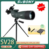 【buy 1 get 1】SVBONY SV28 high power Spotting Scope 15-45x50/20-60x60/25-75x70/20-60x80mm Zoom with Phone Adapter and Tripod Waterproof Angled Eyepiece Bak4 Prism monocular telescope for Bird-watching and Moon-watching