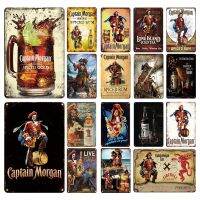 Lupeishop NewTin ป้ายดื่ม Rum Captain Morgan Vintage ป้ายโลหะฮาวานา Club Bacardi Kraken Plaque Bar Kitchen Home Man Cave Decor ของขวัญ